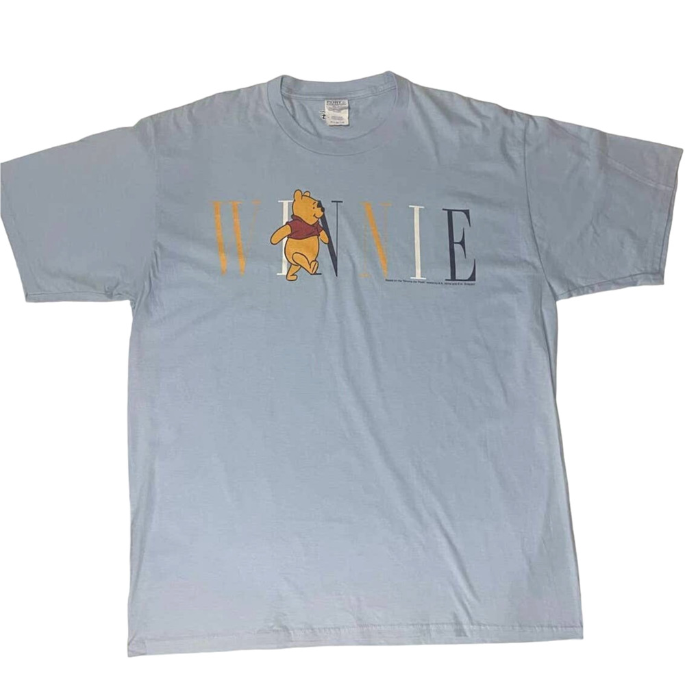 Disney Port & Co Womens Size XL Winnie The Pooh Light Blue Shirt